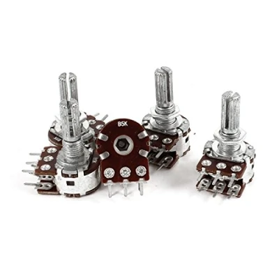 Image de sourcing map 5 pcs K Ohm B5 6 broches Fuseau linéaire simple potentiomètre rotatif
