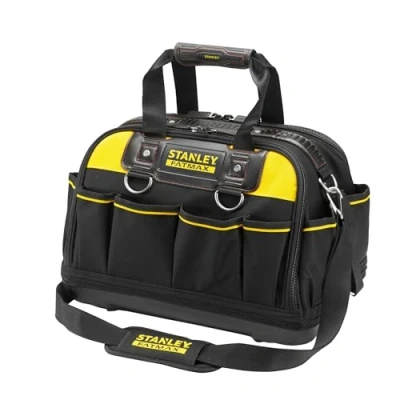 Image de Stanley Fmst1 73607 Sac À Outils Double Face Gamme Fatmax Ouverture Type Portefeuille Nombreuses Poches Base Rigide 45 cm, 43 x 28 30 cm