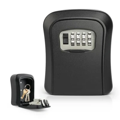 Image de Boite a Clefs Securisee Exterieur, Murale Code, Etanche à Clef, clé Sécurisée pour Maison, avec Code 4 Chiffres Réinitialisable,pour Maison,Garages, Bureau Rechange Cle