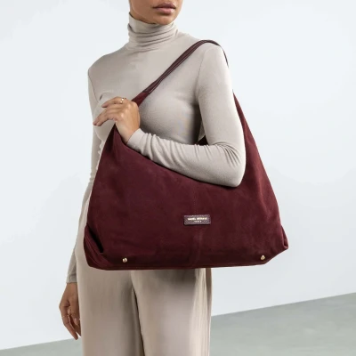 Image de Isabel Bernard Honoré Grace sombre bordeaux en daim sac à bandoulière pour femmes
