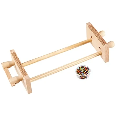 Image de Pracht Creatives Hobby 3331 02 cadre en bois tissé démonté dans l&#039;emballage Plexi, avec des perles, fils de nylon, aiguilles et instructions, 02, multicolore