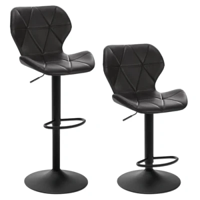 Image de EUGAD Lot de 2 Tabouret Bar réglable en Hauteur Similicuir,Tabouret comptoir Style rétro,Anthracite 0665BY