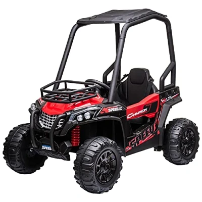 Image de HOMCOM Voiture électrique Enfant 3 à 8 Ans Buggy Quad 120 W V. Max. 6 Km/h télécommande Effets Lumineux sonores Rouge
