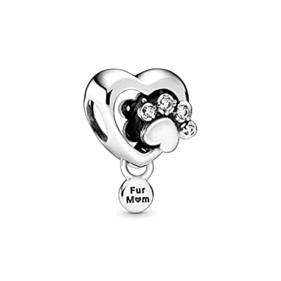 Image de Pandora Fingerprint Heart Charm 798873C01 femme en zircon argenté.