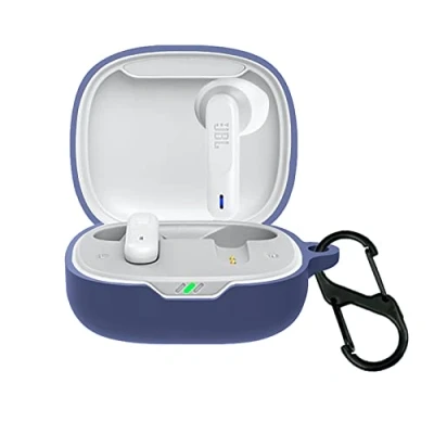 Image de GIOPUEY Étuis Compatible avec JBL Wave Flex, Coque Silicone, Poids léger, Antichoc, Portable Bleu foncé