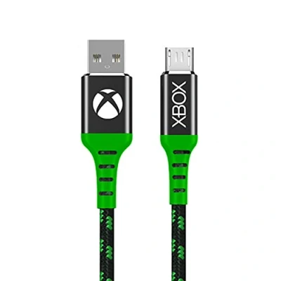Image de Numskull Official Xbox One Micro USB Nylon Câble de charge tressé 4 m rapide (pas données) Compatible avec les manettes PS4 et autres appareils compatibles