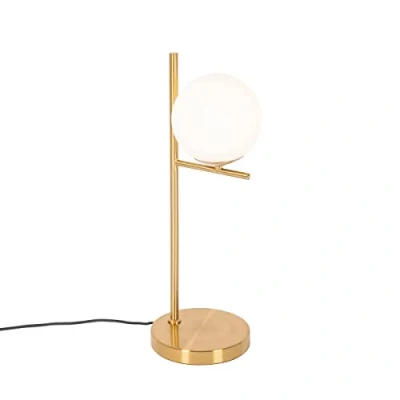 Image de Qazqa flore Lampe de table 1 lumière Ø 18 cm Doré/Laiton Design éclairage intérieur Salon I Chambre Cuisine Salle à manger