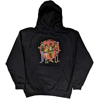 Image de Gorillaz Sweat Shirt À Capuche Group Circle Rise Band Logo Officiel Unisex Navy Size S