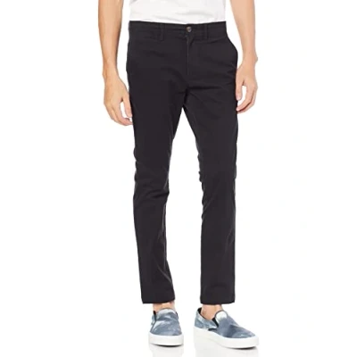 Image de Amazon Essentials Pantalon Chino Extensible, Style Décontracté, Coupe Skinny Homme, Noir, 40W / 28L