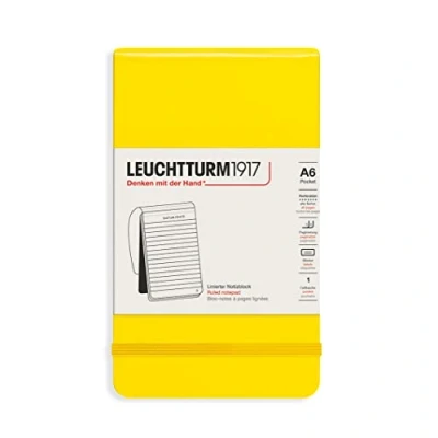 Image de LEUCHTTURM1917 364409 Bloc notes Pocket (A6), couverture rigide, 184 pages numérotes, citron, ligné