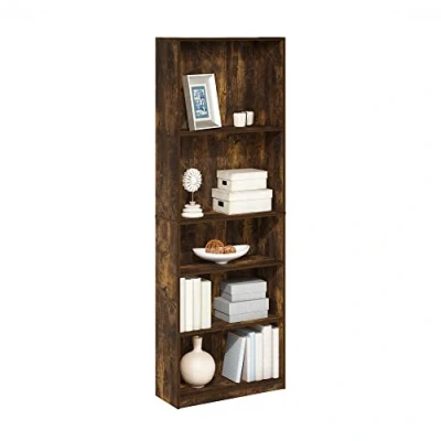 Image de Furinno Jaya Simply Home Bibliothèque Réglable à 5 Niveaux, Pin Ambré