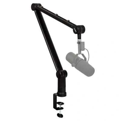Image de IXTECH Bras de micro avec support bureau, rotatif à 360, réglable et pliable, montage ciseaux pour podcast, jeux vidéo, radio audio studio, robuste universel (HERO)