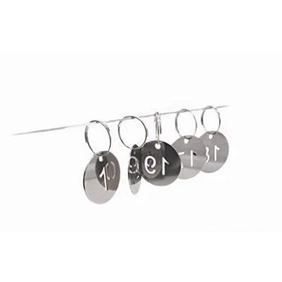 Image de NanTun Lot de 100 Porte clés en acier inoxydable 304 30 mm avec anneau Numéro creux numéroté 1 à