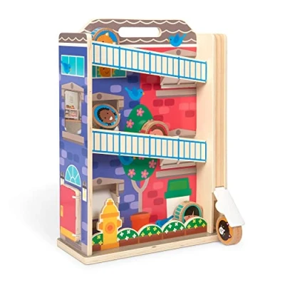 Image de Melissa &amp; Doug GO Tots L’immeuble des roulés boulés en bois avec 3 disques adorables, Jouets pour bébés, Jouet d&#039;éveil, 12 mois +, Cadeau de garçon ou fille, développement