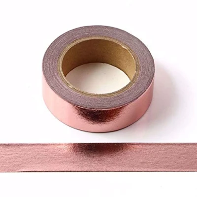 Image de Syntego Solid Foil, Washi Tape, ruban adhésif décoratif auto 15 mm x 10 m (or rose, m)