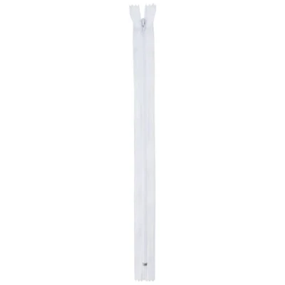 Image de Trimz Lot de 10 Fermetures éclair unidirectionnelles Blanches 30 cm avec Dents 4 mm, Polyester,