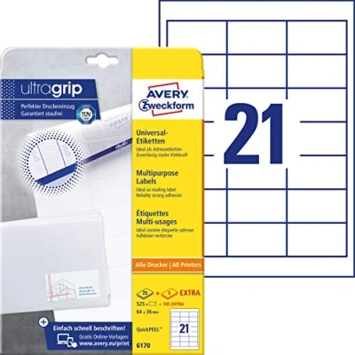 Image de Avery Zweckform 6170 Étiquettes multiusage 64x 36 mm (Import Allemagne)