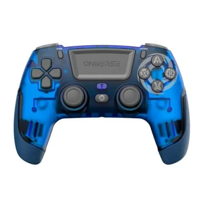Image de Oniverse Manette PS4 PS3 PC ANDROID iOS, sans fil, Sortie Casque Stéréo, Vibrations réglables, Pavé tactile, boutons macro, mode Turbo, Wake up, Gyroscope 6 axes, Revolt (Neptune Blue/Bleu)