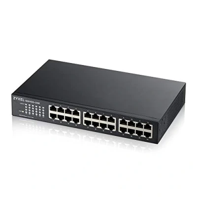 Image de ZyXEL GS1100 24E commutateur de réseau Non géré Gigabit Ethernet (10/100/1000) Noir Commutateurs réseaux (Non géré, (10/100/1000))