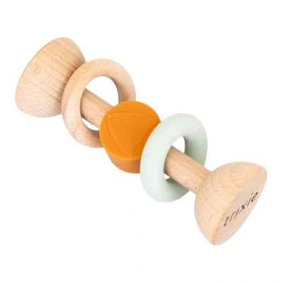 Image de Trixie Hochet en bois et silicone Mr. Fox Jouet sensoriel anneau de dentition pour bébé développement sûr durable bébés