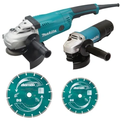 Image de Ensemble de 2 meuleuses MAKITA GA9020 + 9558HNRG Disques diamants DK0053GX2 P
