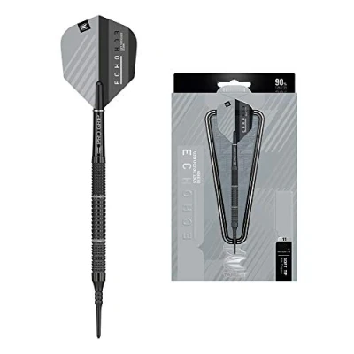 Image de Target Darts Echo 11 Jeu de fléchettes à Pointe Souple 90% tungstène 18 g 18G Unisexe, Noir/Gris