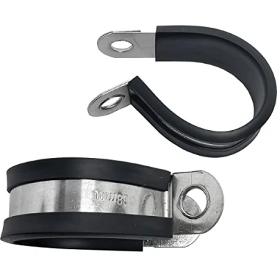 Image de Lumonic 10x 38mm Colliers de serrage avec garniture en caoutchouc, acier inoxydable V2A I à visser Collier 38mm, Coll