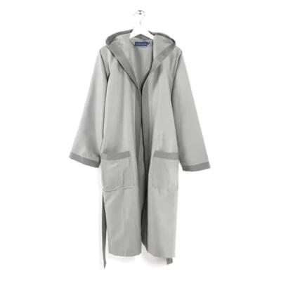 Image de Caleffi Tecno Bicolor Peignoir à Capuche, Microfibre, Argent, XL