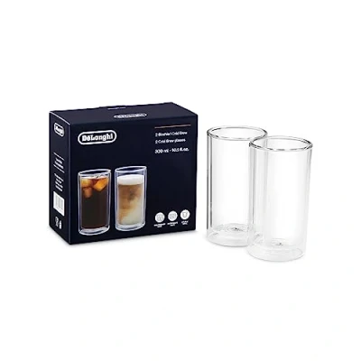 Image de De&#039;Longhi Cold Brew DLSC325 Lot de 2 verres isothermes à double paroi Passe au lave vaisselle Capacité 300 ml Idéal pour les boissons froides et chaudes café