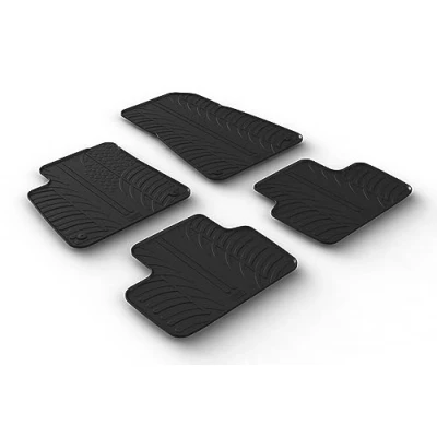 Image de Gledring 0685 Ensemble de tapis sol Caoutchouc avant et arrière 4 noir