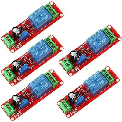 Image de Fasizi Lot de 5 modules relais temporisation réglables NE555 12 V CC 0 10 secondes pour Arduino Raspberry Pi