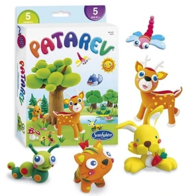 Image de Sentosphère Loisir créatif Patarev 5 Pots, 874, Bleu/Jaune/Rouge/Blanc/Vert