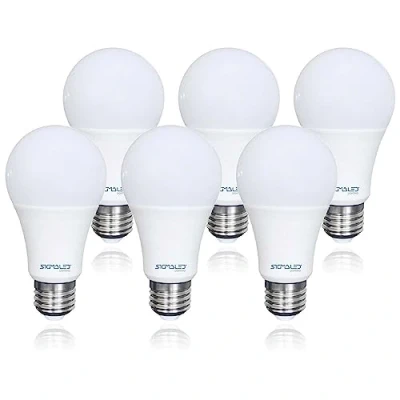 Image de Sigmaled lighting ampoules LED E27 12W (équivalent à 90W) 1150 lumens Blanc Chaud 2800K Ampoule A60 culot vis EDISON LOT DE 6