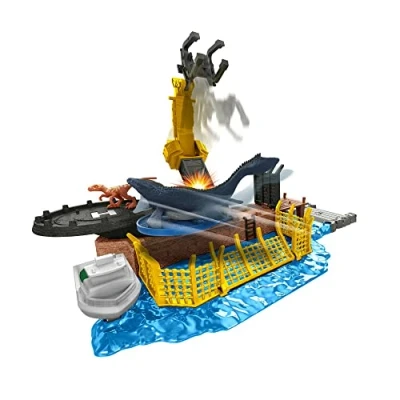 Image de Jurassic World Coffret Minis L’Attaque du Mosasaurus avec 2 mini dinosaures, des espaces de jeu et éléments détachables, à Collectionner, Jouet Enfant, Dès 4 ans, HFF11