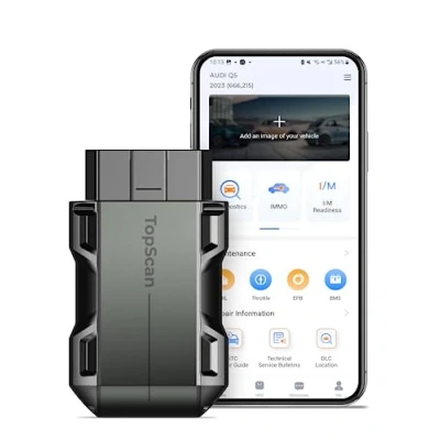 Image de TOPDON Topscan Lite Scanner OBD2 Bluetooth, Outil de Diagnostic sans Fil OBDII pour Tous Les Systèmes Test Actif Lecteur Codes Voiture du Véhicule iPhone Android, Logiciels 1 an Gratuit