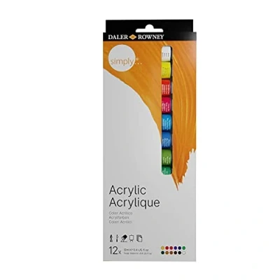 Image de Daler Rowney Simply Set peinture acrylique 12 tubes 12ml