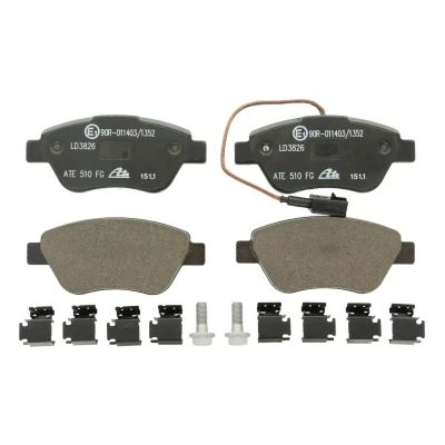 Image de ATE Ceramic 13.0470 3826.2 Jeu de plaquettes frein contact signal d&#039;usure inclus avec vis d&#039;étrier accessoires