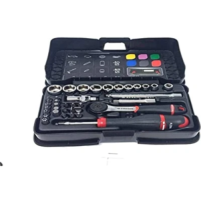 Image de Facom R.161 6P6 Coffret de Cliquet Plus Douilles 6 Pans, Multicolore, 1/4&quot;, Set 37 pièces