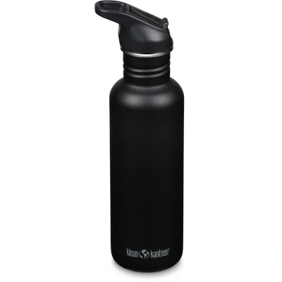 Image de Klean Kanteen Gourde de vélo Classic Narrow (Flip Sport) 1011193 avec bouchon en acier inoxydable couleur noire d&#039;un volume 800 ml