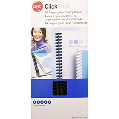Image de GBC 388064E Lot de 50 Peignes reliure ClickBind Noir
