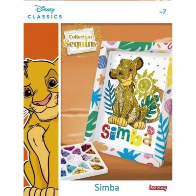 Image de Lansay COLLECTION Sequins : Simba, Le Roi Lion Activités Manuelles pour Enfants Dès 7 ans Créez un Tableau Étincelant avec des Kit Création Disney Loisirs Créatifs