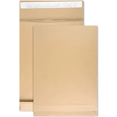 Image de Netuno 20 pochettes d&#039;expédition à soufflets brunes B4 250x 353 mm 130g extensibles grandes enveloppes expédition pour livres documents grande enveloppe soufflet fond pincé