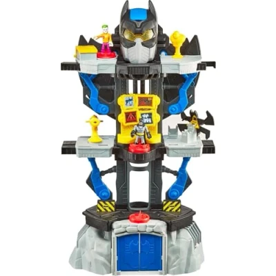 Image de Imaginext Coffret Dc Super Friends Batcave Transformable Avec 3 Disques D&#039;Activation, Figurines Batman Et Joker, Armure Lance Projectiles Inclus, Jouet Enfant, A Partir De Ans, CHH91