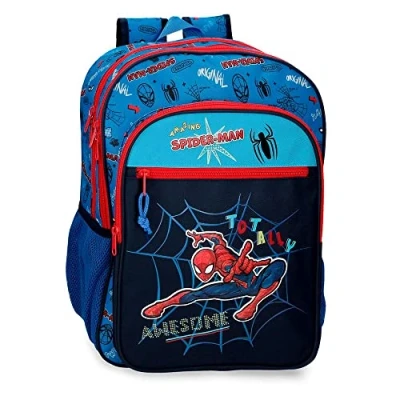 Image de Marvel Spiderman Sac à dos scolaire double compartiment totalement génial Bleu 31x42x13 cms Polyester 16.93L
