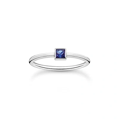 Image de THOMAS SABO Bague avec pierre bleue en Argent sterling 925 TR2395 699 32, Ringgröße 56, sterling, Zircone cubique