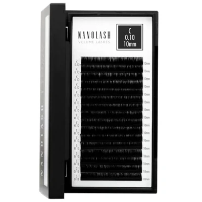 Image de extensions de cils Nanolash faux pour extension professionnelle, volume (0.10 C, 10mm)