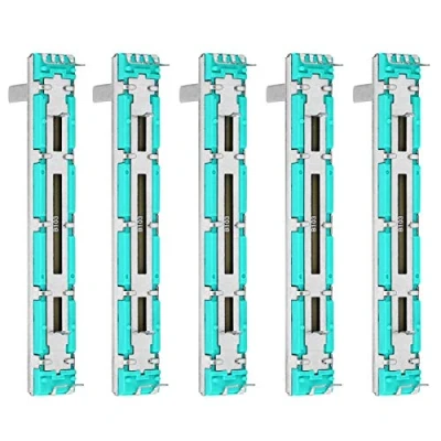 Image de Potentiomètre à glissière, 5 pièces 75mm Behringer Mixer Fader B10K Double Channel Straight Slide