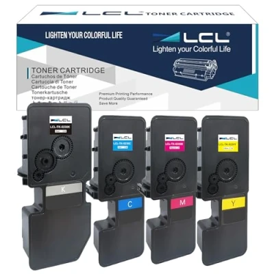 Image de LCL TK 5230 TK5230 Cartouche de Toner Compatible pour Kyocera 5230K 5230C 5230M 5230Y Ecosys P5021 P5021cdn P5021cdw M5521 M5521cdn M5521cdw(KCMY,4 Pack)
