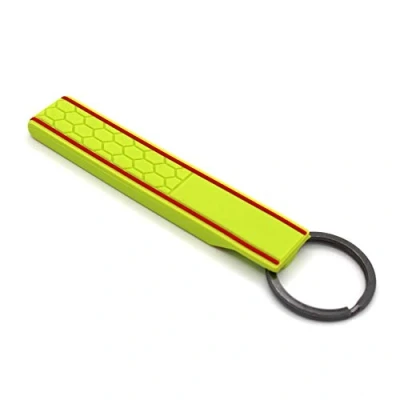 Image de CYK www. CoverYourKey .de Porte clés avec structure en nid d&#039;abeille, vert citron/rouge