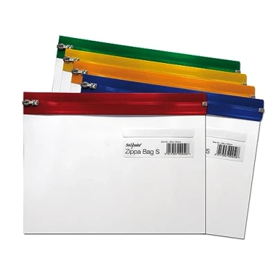 Image de SNOPAKE Sachet de 5 Pochettes Zippa Bag S 140 microns A5 L25,5 x H19 cm transparente avec Zip assortis